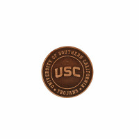 USC Trojans U of So Cal Arch Alder Wood Round Magnet
